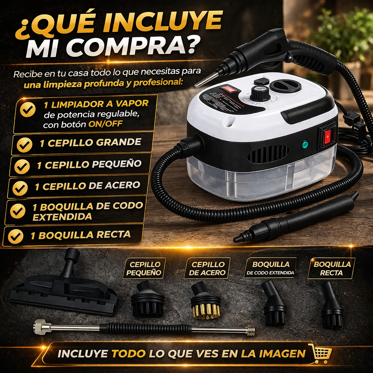 ¡50%OFF SÓLO POR HOY!🔥⏰ - Limpiadora de Vapor 2500W